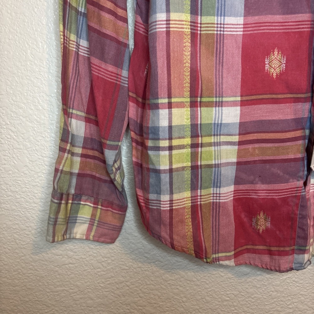 Vintage Polo Ralph Lauren Roll Tab Sleeve Shirt Pink Plaid Mens Large - Picture 8 of 16